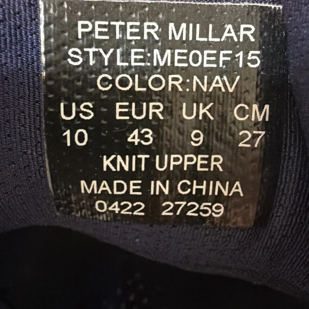 Peter Millar Drift V2 Knit Sneakers Mens 10 Blue Casual Shoes ME0EF15 Golf
